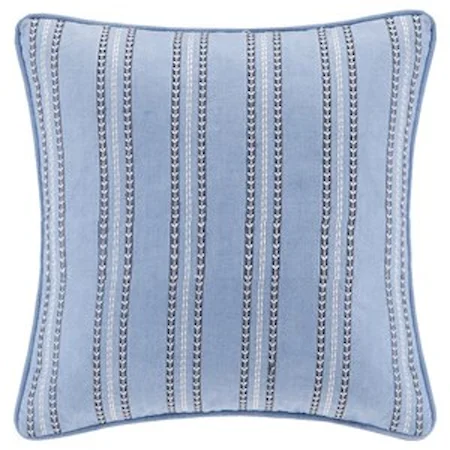 Kamala Striped Embroidery Square Pillow